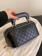 PU Leather Pouch Open Flat Cosmetic Bags with Handle