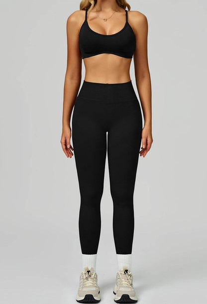Sport Set with Color Block Sports Bras and Legging