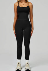 Sport Set with Color Block Tank Top and Legging