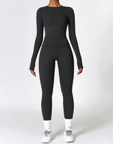 Athletic Wear with Long Sleeve Slim Fit T-Shirt and Legging