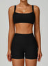 Ribbed Activewear Set with Sports Bra and Short