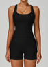 Ribbed Activewear Set with Sports Tank Top and Short