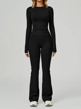Sport Set with Long Sleeve Crew Neck T-Shirt and Flared Pant