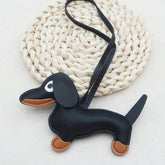 Cute Leather Dachshund Keychain