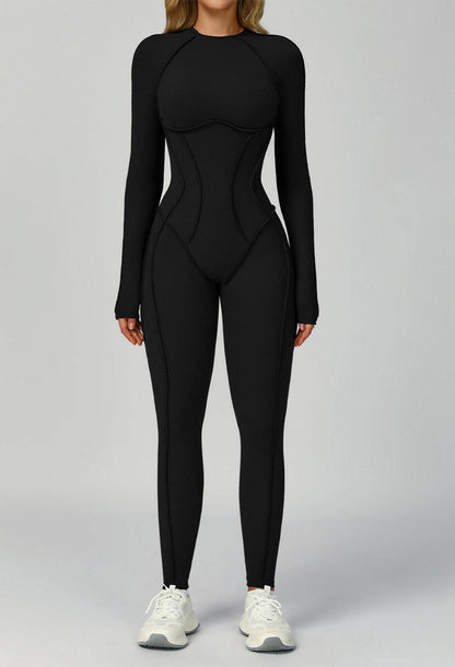 Long Sleeve Backless Yoga One Piece Jumpsuits