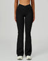 Cross Waist Yoga Flared Pants with Pockets