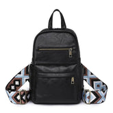 Retro Solid Color PU Leather Backpack