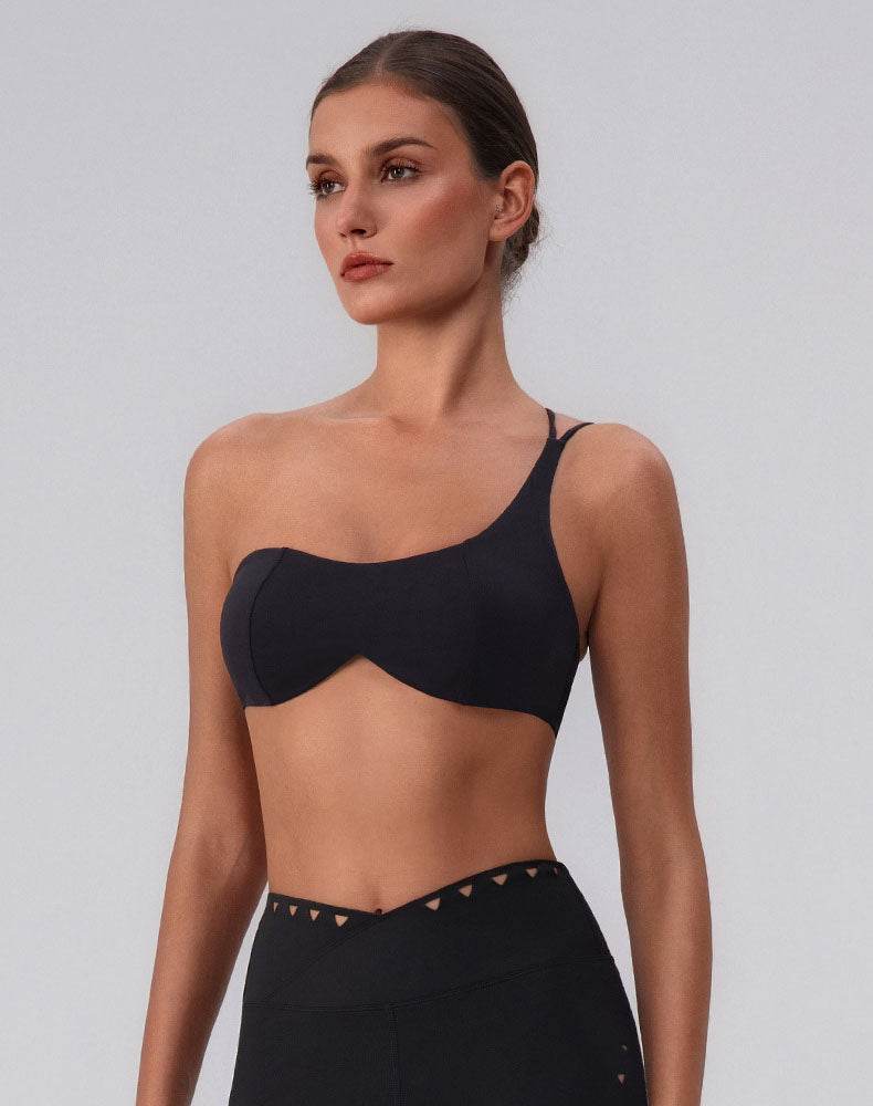 Asymmetric One Shoulder Backless Sports Bra