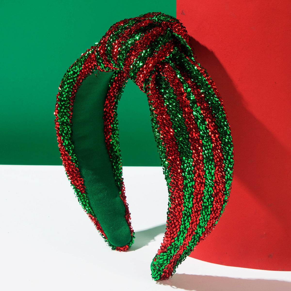 Christmas Sequin Knotted Headbands Wide Top Knot Hairband