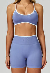 Sport Set with Color Block Sports Bras and Short