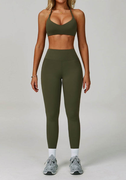Activewear Set with Cross Back Sports Bra and Legging