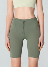 High Waisted Tummy Control Biker Shorts with Adjustable Waist