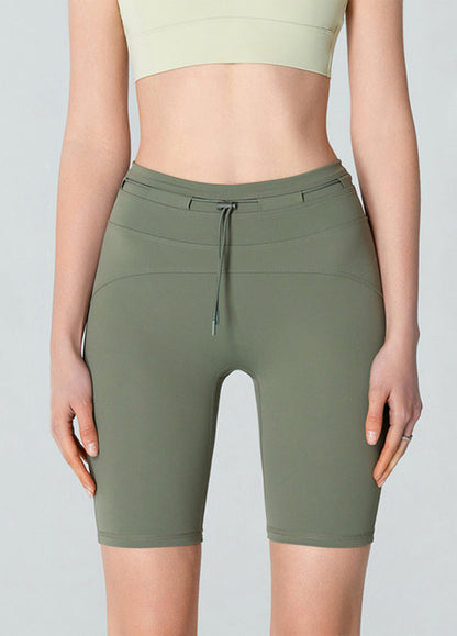 High Waisted Tummy Control Biker Shorts with Adjustable Waist
