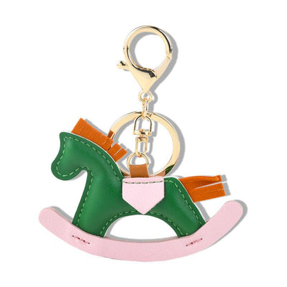 PU Leather Rocking Horse Bag Keychain Accessory | Stylish Accessory