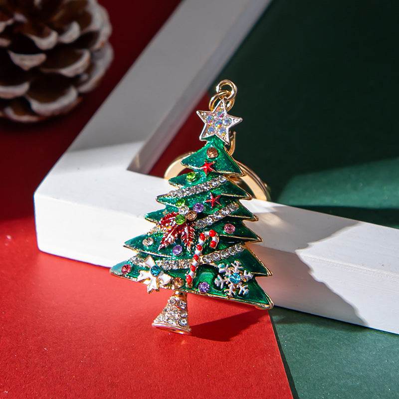 Christmas Tree Keychain Rhinestone Purse Charms