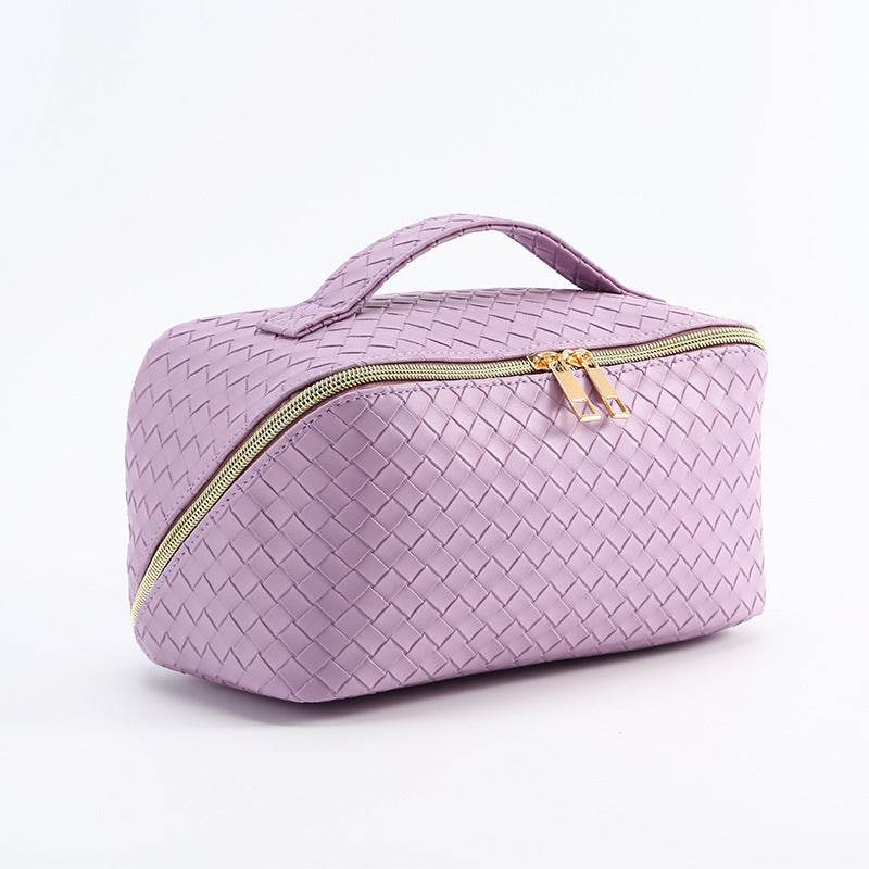 PU Leather Woven Storage Makeup Bag | Organize Your Cosmetics in Style