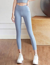 High Waisted Yoga Leggings with Mesh Pockets