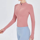 Full Zip Up Yoga Jacket with Thumb Hole