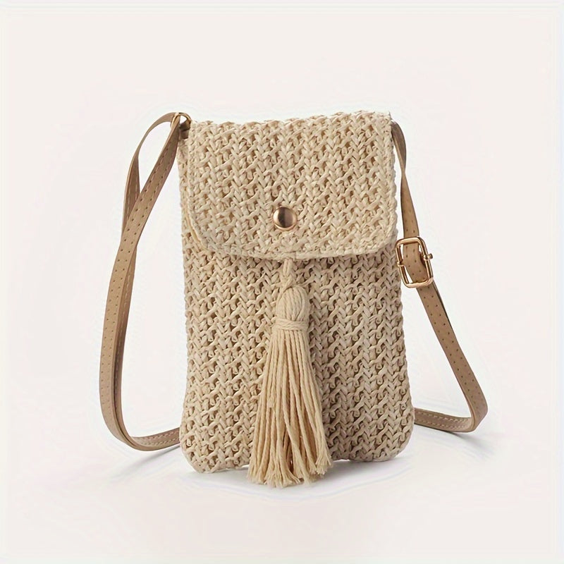 Straw Woven Cellphone Bag