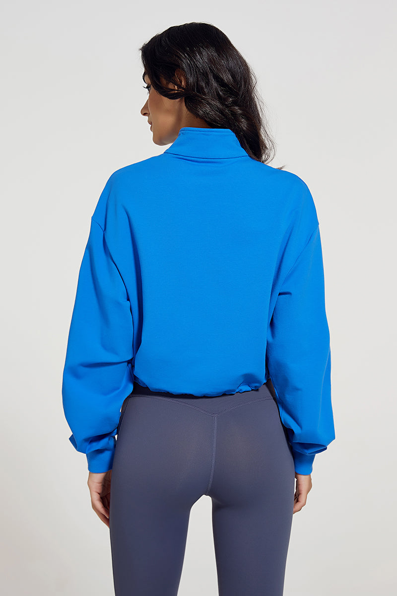 Half-Zip Stand-Up Collar Sweatshirt for Stylish Comfort &amp; Versatility