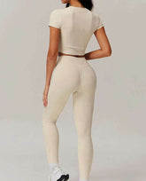 Sports Set with Short Sleeve T-Shirt and Leggings