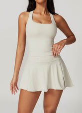 Athletic Set with Racerback Vest and A-line Skirt