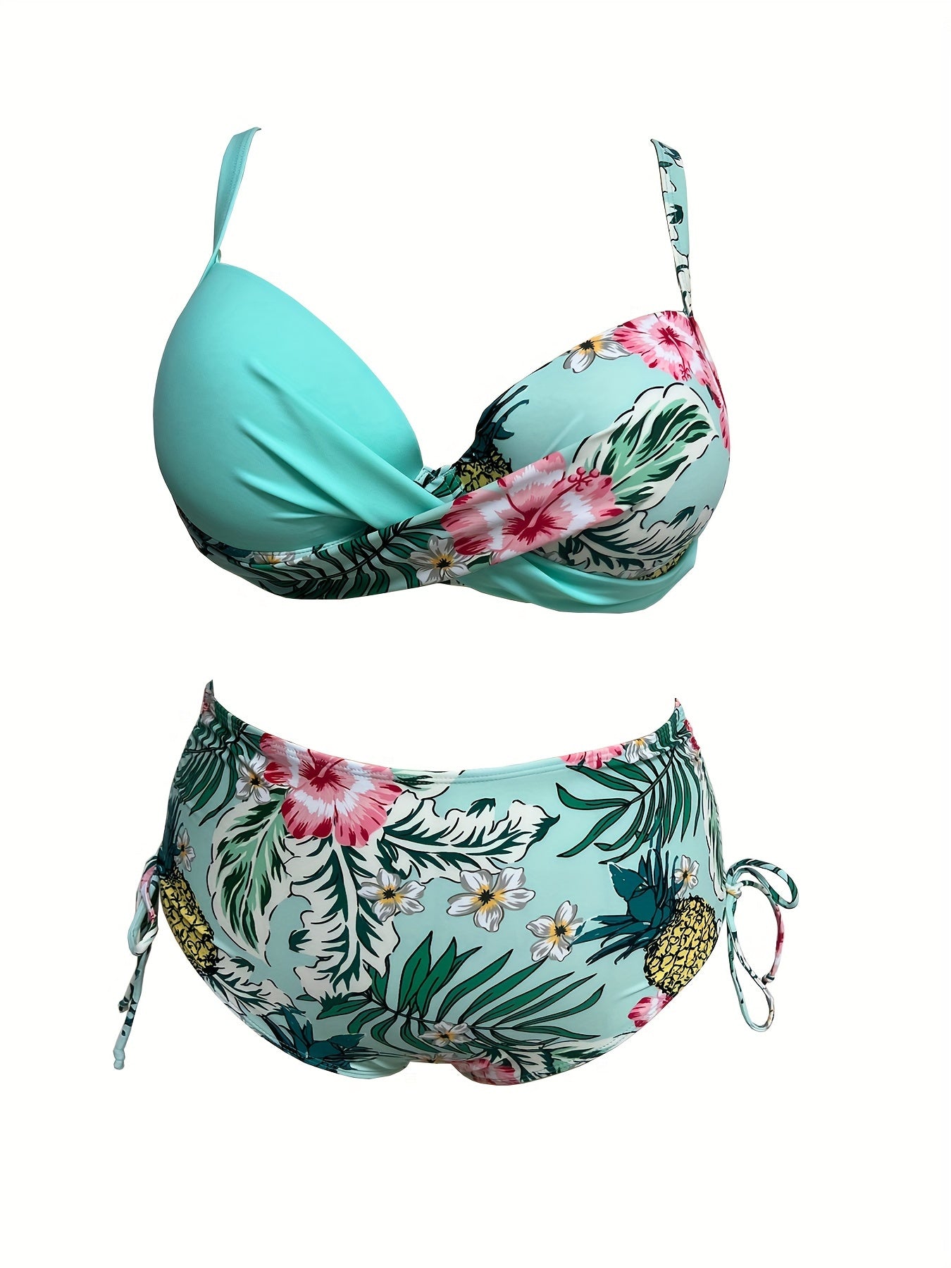 Flattering Plus Size Tropical Bikini Set