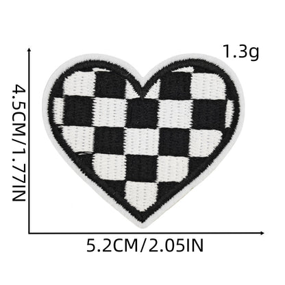 Grid Love Embroidery Stickers