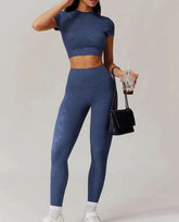 Sports Set with Short Sleeve T-Shirt and Leggings