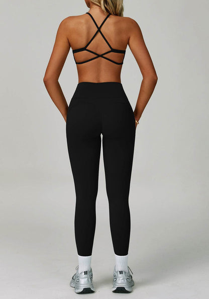 Activewear Set with Cross Back Sports Bra and Legging