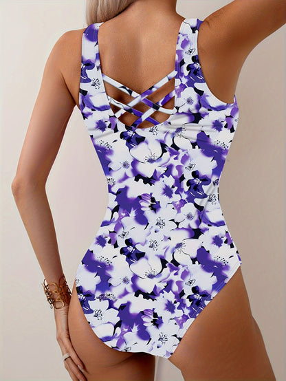 Sexy Floral One-Piece Swimsuit