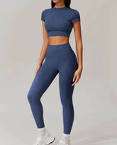 Sports Set with Short Sleeve T-Shirt and Leggings