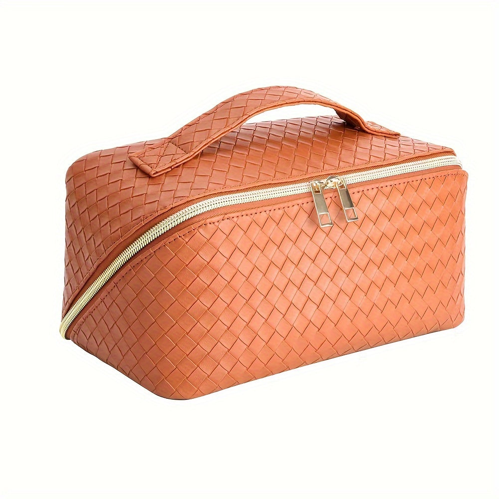 Large Capacity Cosmetic Bag with Handle &amp; Dividers