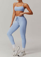 Sports Sets with Thin Strap Bra and Leggings