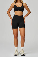 Sport Set with Color Block Sports Bras and Short