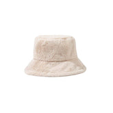 Faux Fur Winter Bucket Hat Fuzzy Warm Fisherman Cap