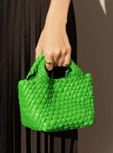 Pu Leather Weave Small Tote Bag