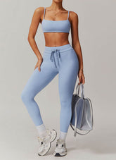 Sports Sets with Thin Strap Bra and Leggings