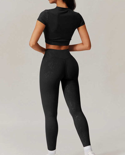 Sports Set with Short Sleeve T-Shirt and Leggings | Perfect Workout