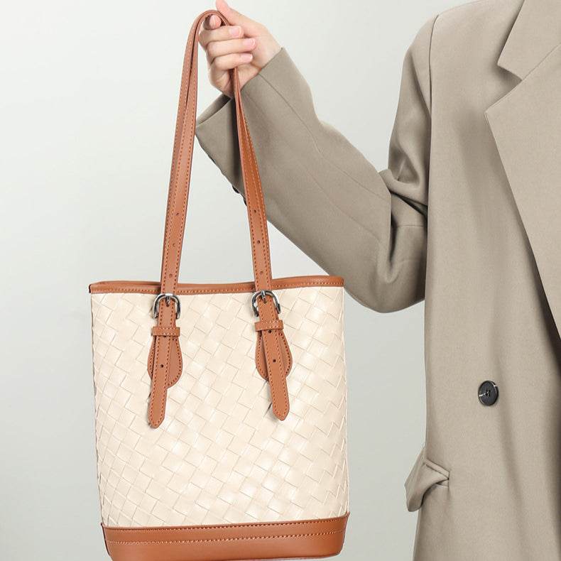 Leather Shoulder Bag | Handheld Bucket Bag for Chic &amp; Versatile Style