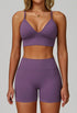 Activewear Set with V Neck Sports Bra and Short