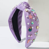 Ocean Knotted Headband with Pearl Rhinestone Starfish Shark Shell