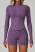 Activewear Set with Full Zip Jacket and Short