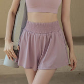 High Waisted Wide Leg Athletic Short with Pockets