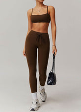 Sports Sets with Thin Strap Bra and Leggings
