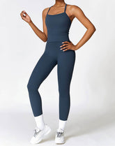 Athletic Wear with Criss Cross Back Tank Top and Legging