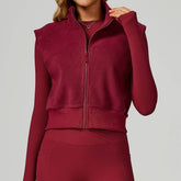 Fleece Coat Vest Outerwear Warm Sleeveless Zip Jackets