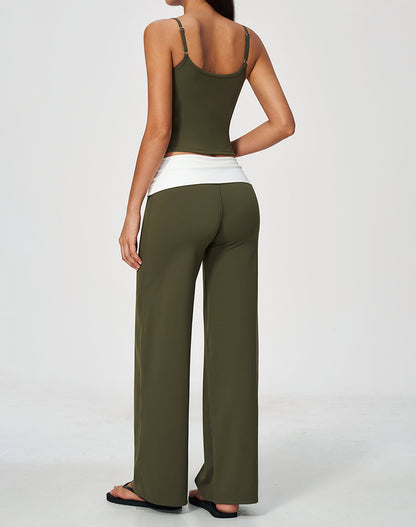 2 Piece Tank Top and Flare Pant Pilates Outfit Sets