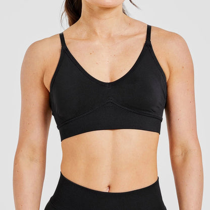 Cross Back Sports Bras Adjustable Strappy Yoga Crop Tops