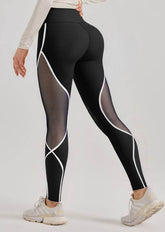 High Waist Color Block Mesh Yoga Legging